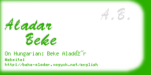 aladar beke business card